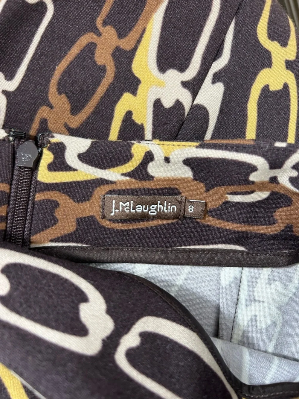 J. McLaughlin Black Chain Link‎ Leslie Pencil Skirt Size 8